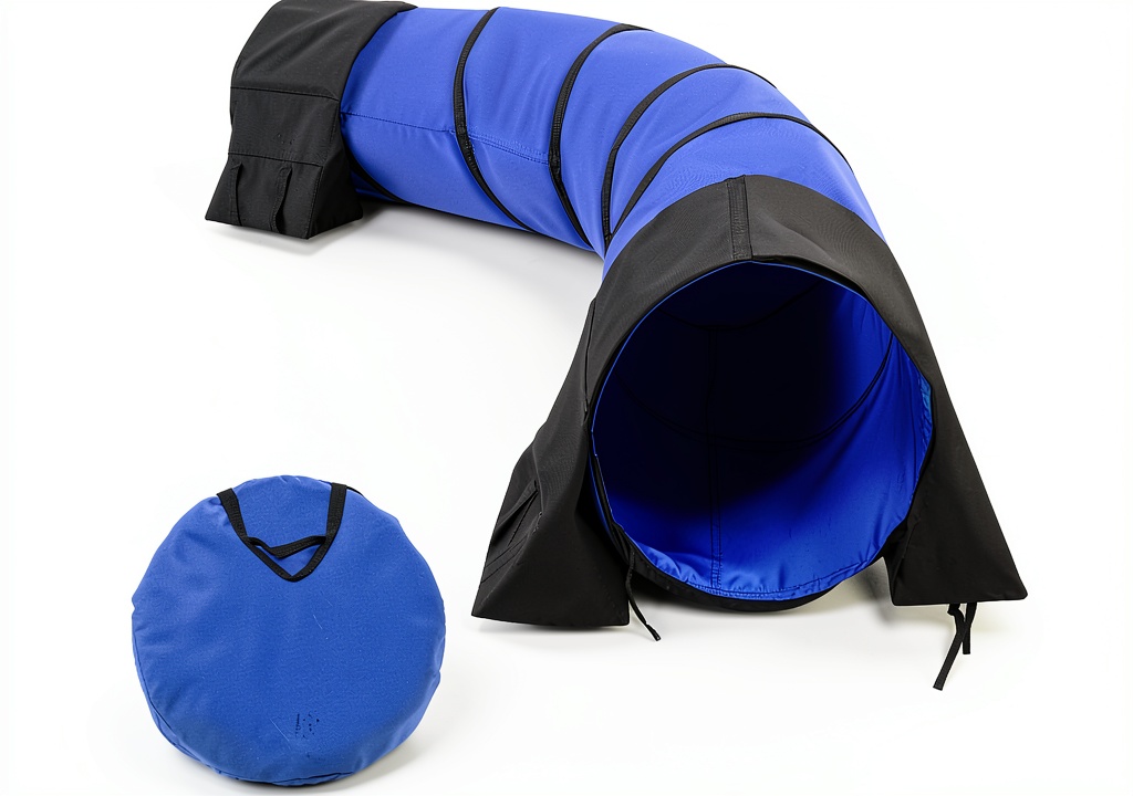 Bebegigi Dog Agility Tunnel set up in a backyard