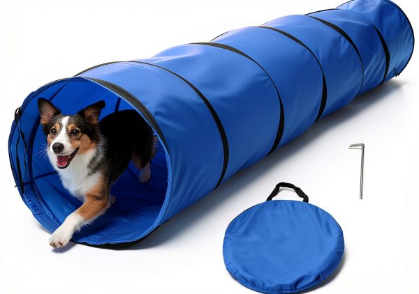 KINETOVOLTA Dog Agility Tunnel Portable Outdoor Training-0