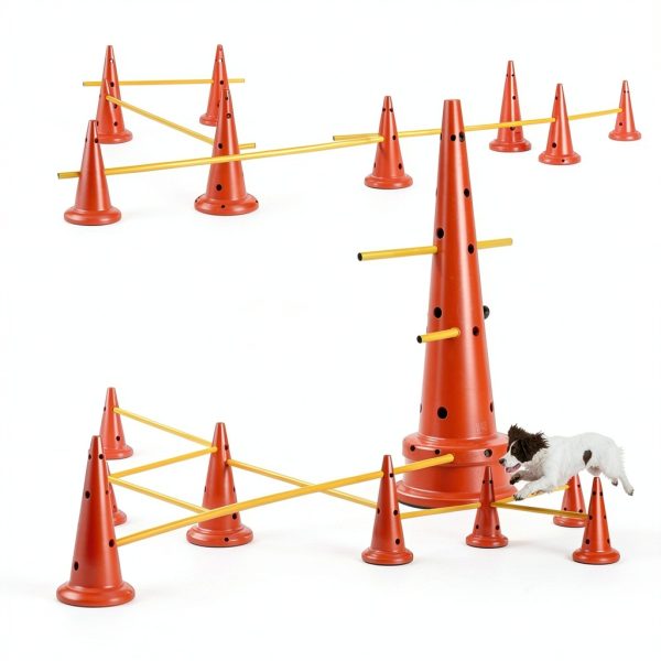 MDTMR Dog Agility Equipment Set Cones Rods Training-4