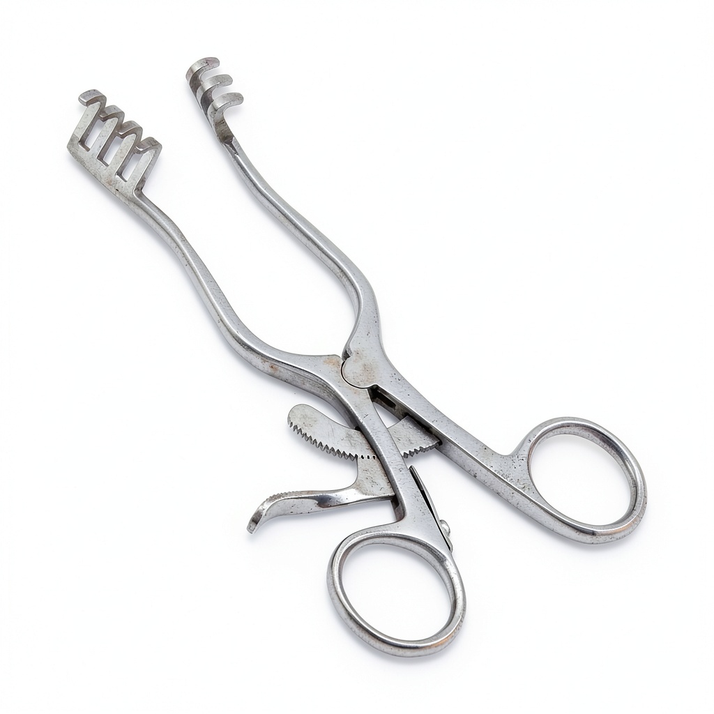 Surgical Design Weitlaner Retractor Stainless Steel being set up on a sterile surgical tray