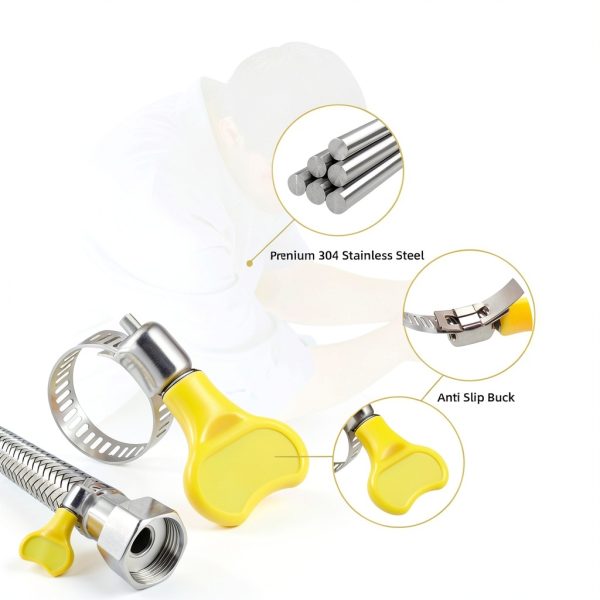 Key Hose Clamp Kit Quevaeco 36pcs Stainless Steel Butterfly Screw-3
