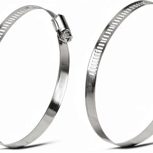 6 Inch Duct Clamp Teqooza Stainless Steel 140-160mm Adjustable 2 Pack-0