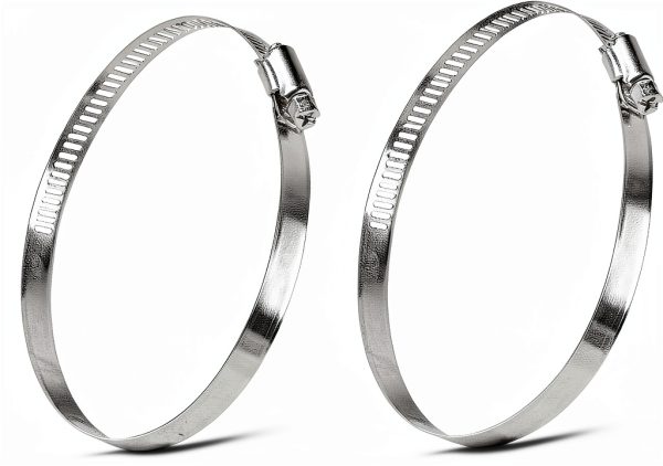 6 Inch Duct Clamp Teqooza Stainless Steel 140-160mm Adjustable 2 Pack-0