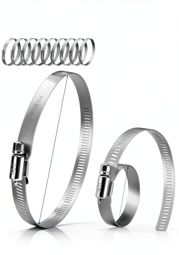 4 Inch 304 Stainless Steel Adjustable Hose Clamp Twdrer 91-114mm-1