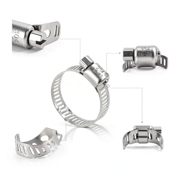 Hose Clamps 40Pcs Stainless Steel Worm Gear Kit 1/4"-1-1/2" Adjustable-2