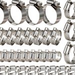 304 Stainless Steel Worm Gear Hose Clamp 50‑Piece WPWOSKU Pipe Clamps-0